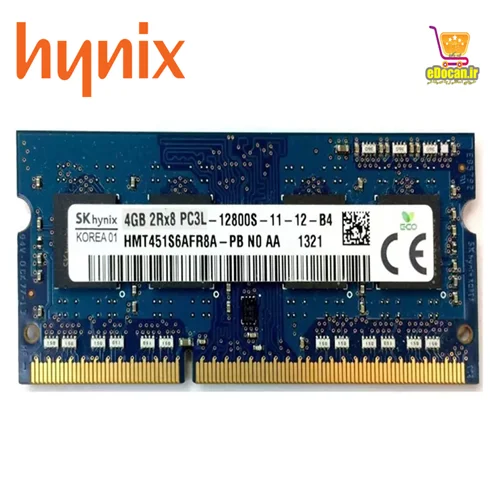 رم لپ تاپ هاینیکس 4 گیگابایت تک کاناله Hynix 4GB DDR3L PC3L-12800s 1600Mhz