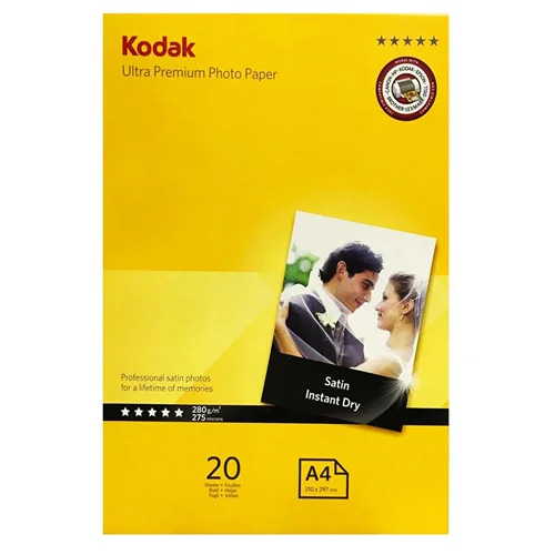 کاغذ فتوگلاسه Kodak مات ابریشمی 280 گرمی A4 بسته 20 برگی