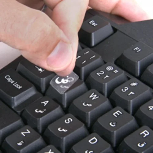 برچسب حروف فارسی کیبورد شفاف با حروف سفید