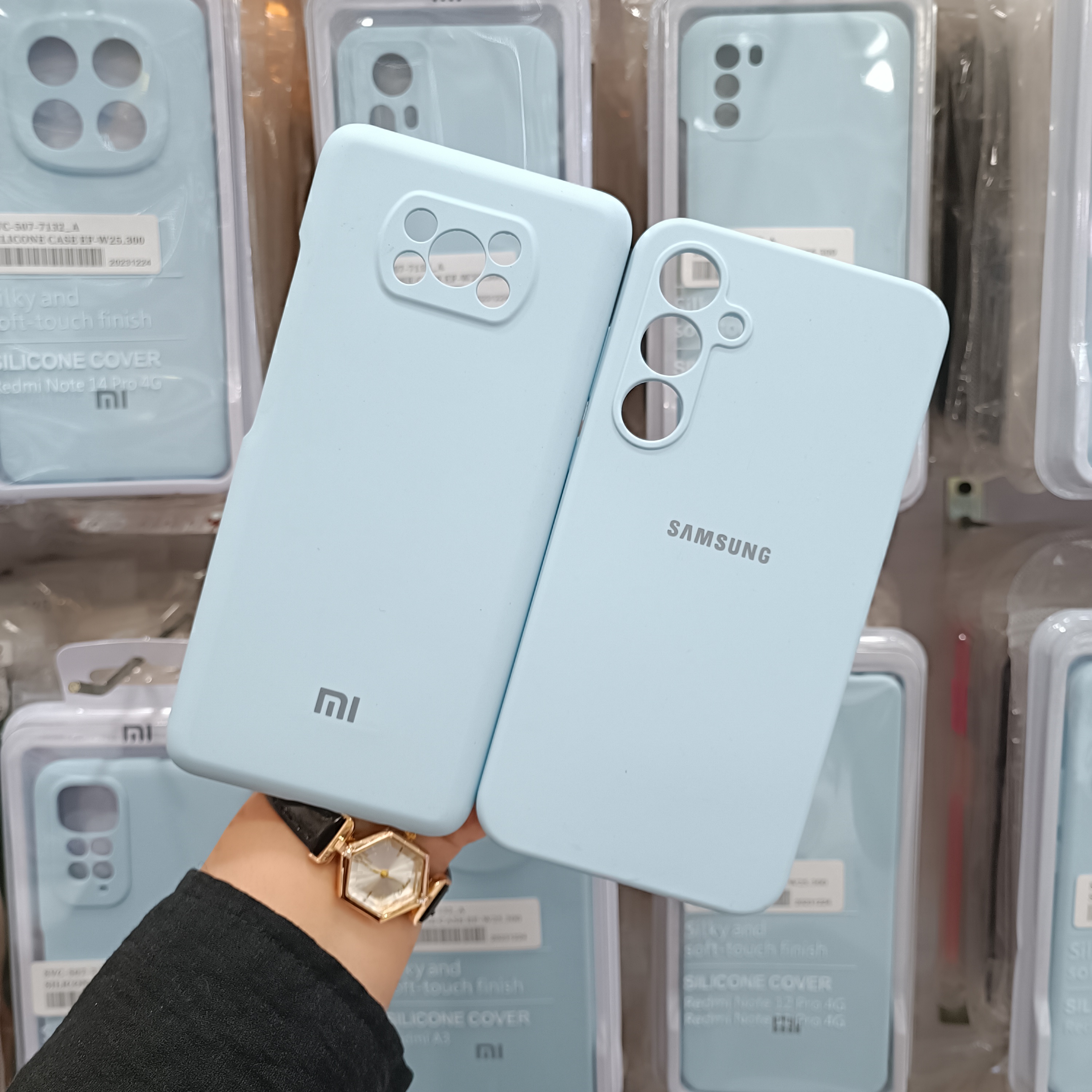 قاب سیلیکونی اورجینال آبی پاستیلی سامسونگ شیائومی
