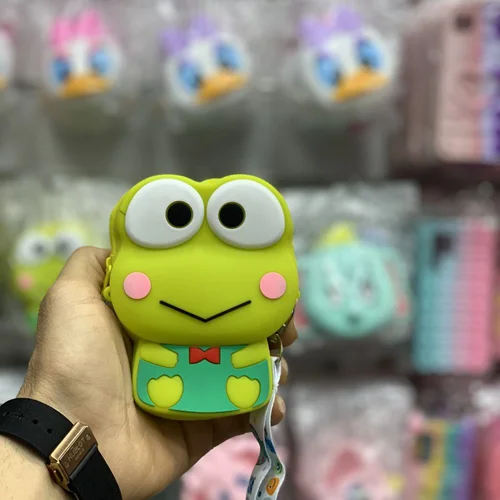 کیف رودوشی سیلیکونی مدل قورباغه سبز سایز کوچک