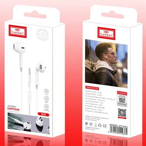 هندزفری با سیم ارلدام مدل E34