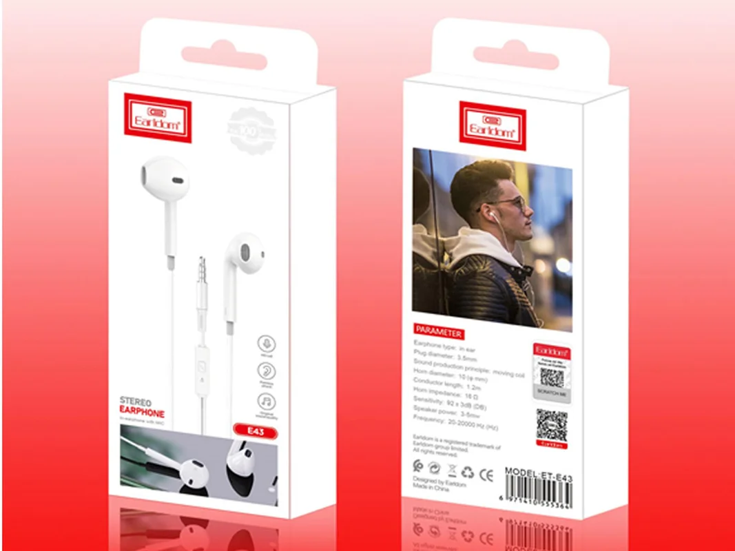 هندزفری با سیم ارلدام مدل E34