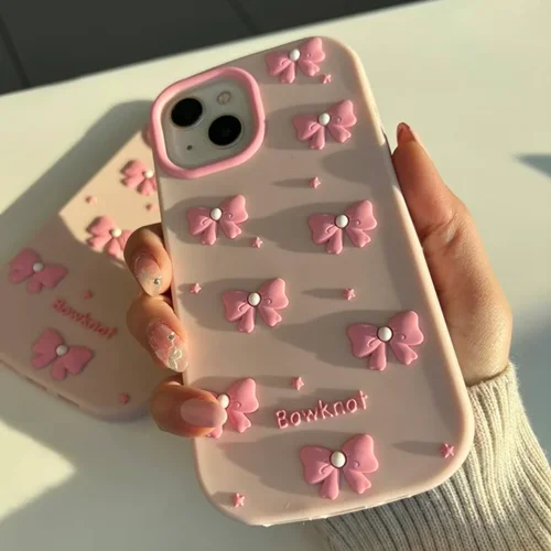 قاب پاپیون صورتی سیلیکونی سامسونگ  شیائومی