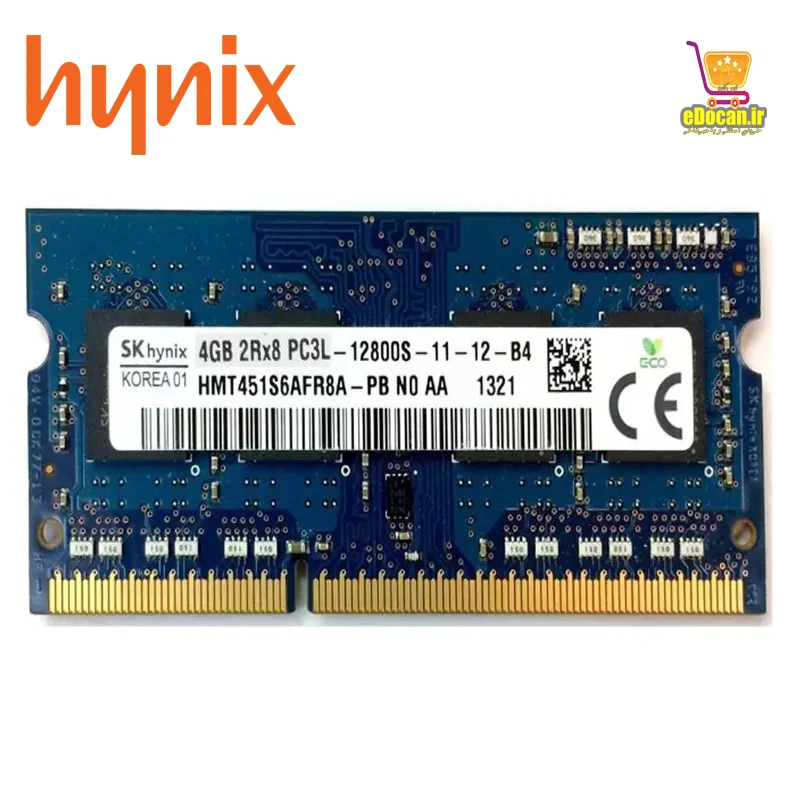 رم لپ تاپ هاینیکس 4 گیگابایت تک کاناله Hynix 4GB DDR3L PC3L-12800s 1600Mhz