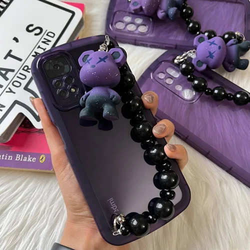 قاب بنفش آویز خرسی