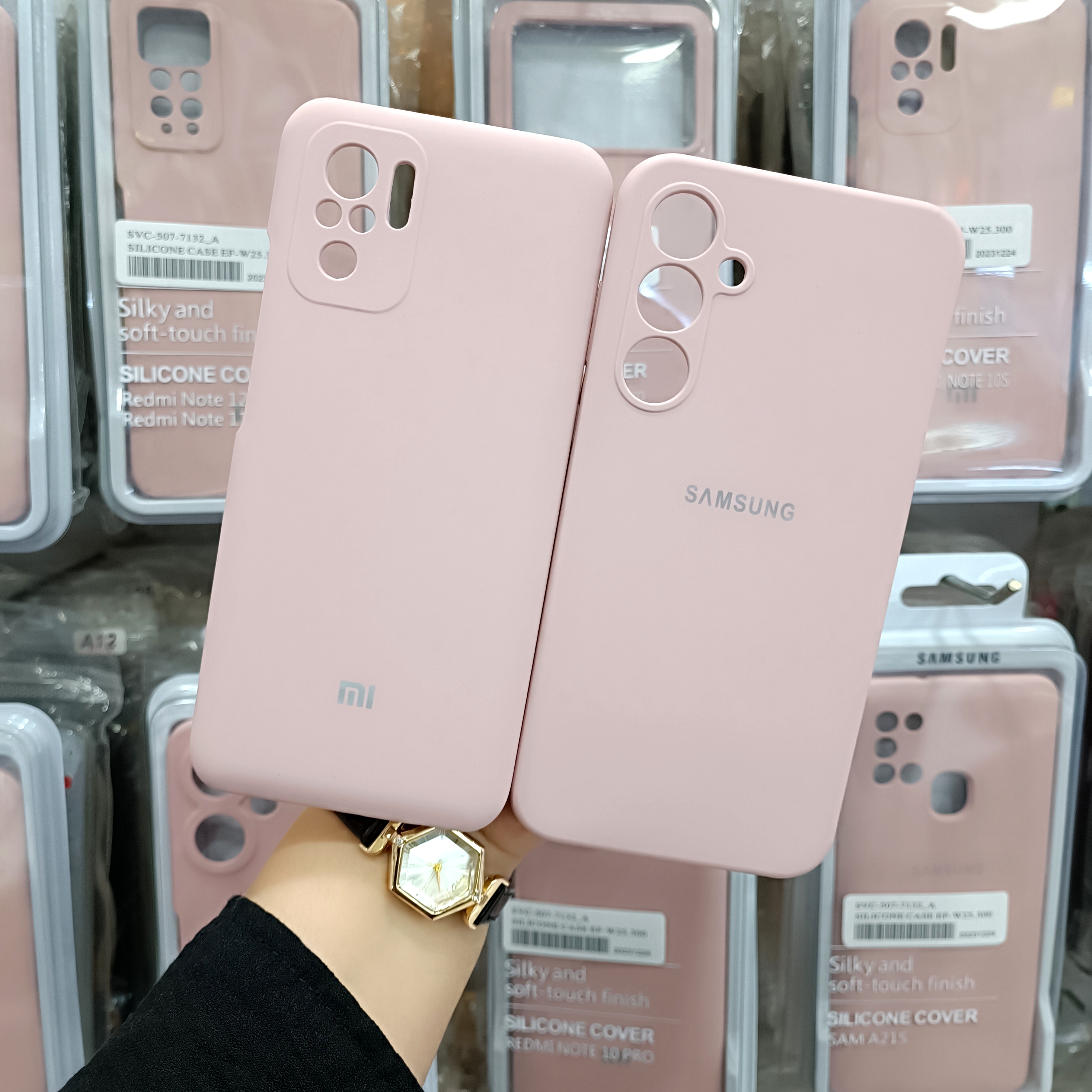 قاب سیلیکونی اورجینال  صورتی کالباسی سامسونگ شیائومی