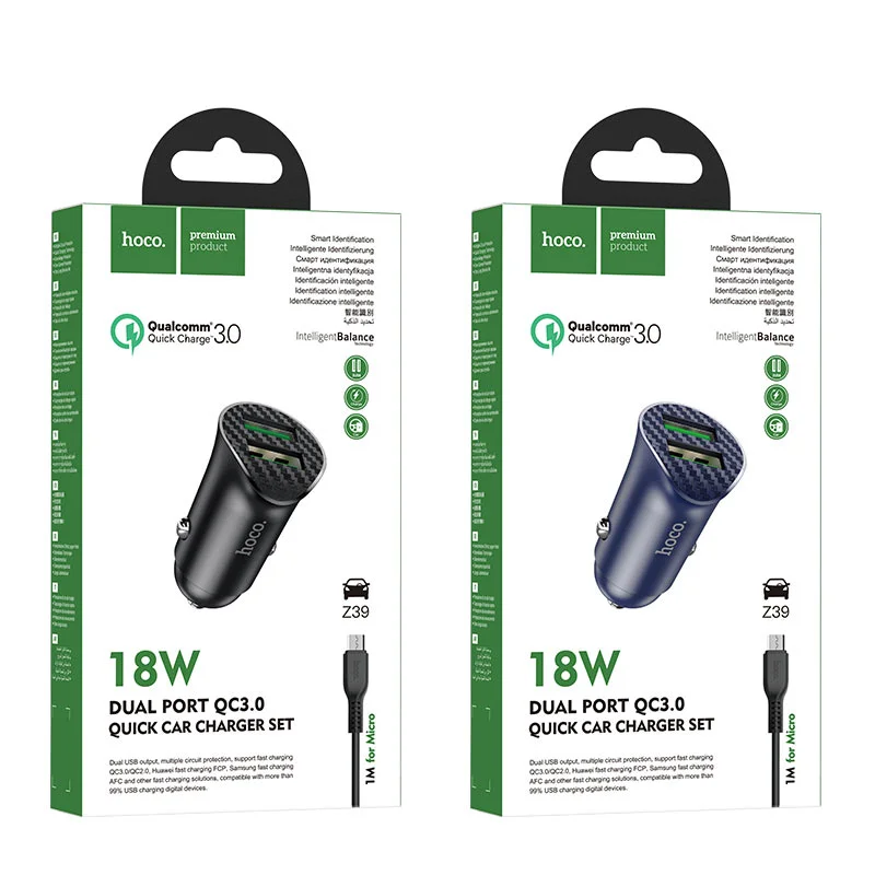 شارژر فندکی با کابل میکرو هوکو | hoco مدل Z39