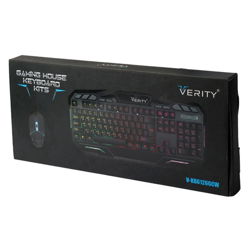 موس و کیبورد گیمینگ VERITY V-KB6126GCW